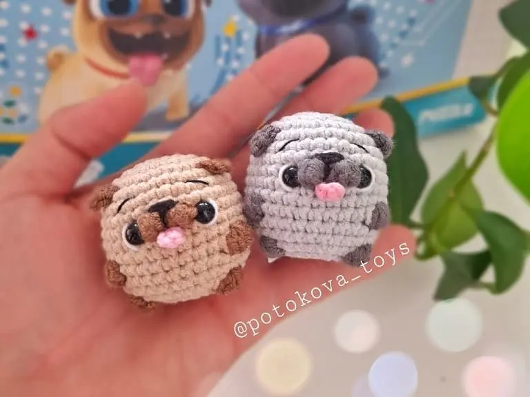 Amigurumi mini pug dog