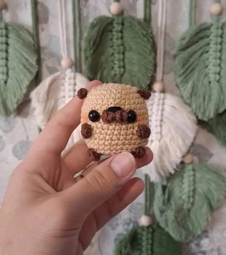 Crochet mini pug dog Crochet mini pug dog