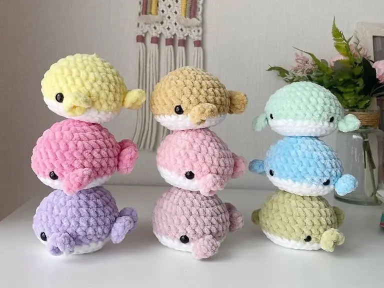 Crochet plush whale