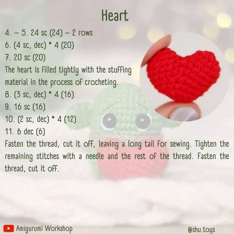Crochet heart pattern