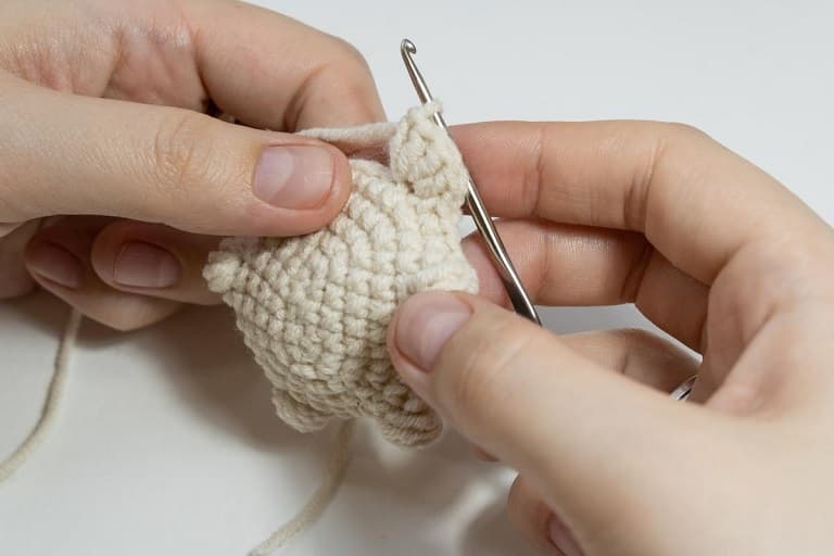 Crochet hedgehog ear
