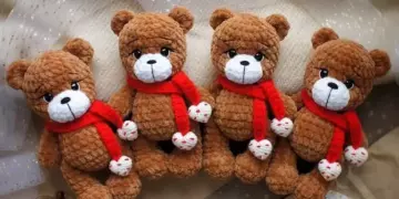 Amigurumi plush teddy bear