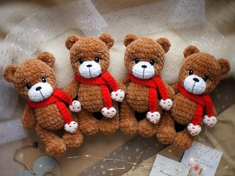 Amigurumi plush teddy bear