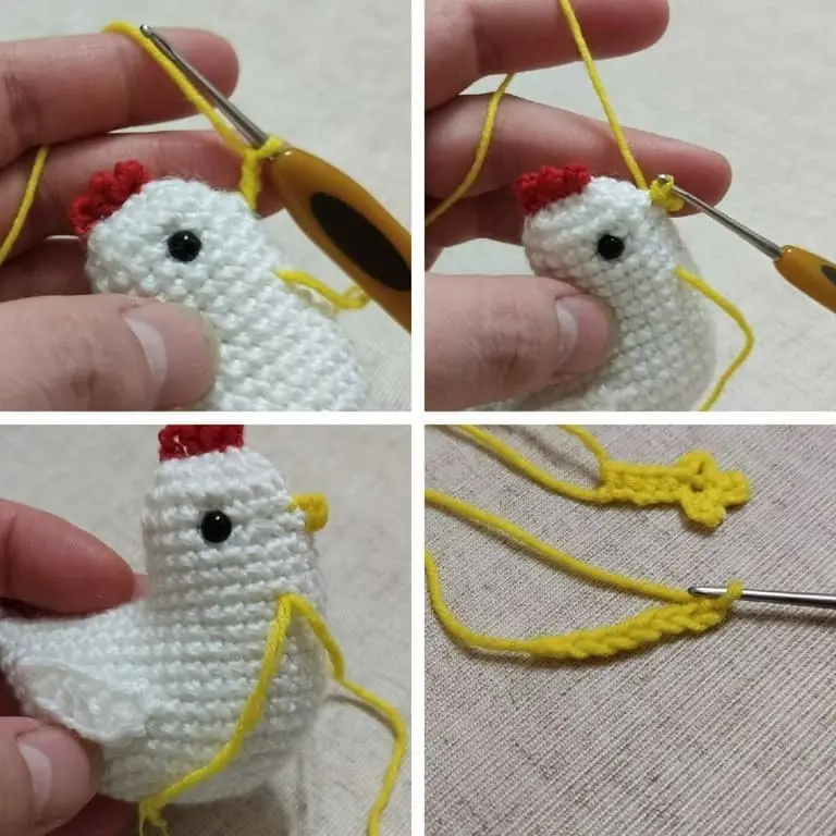 Amigurumi chicken beak