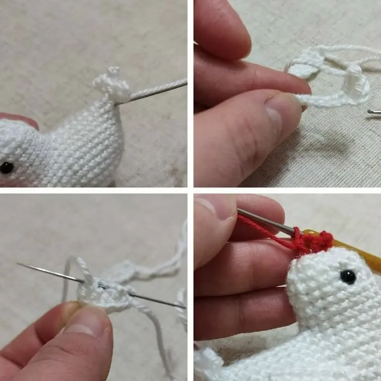 Amigurumi chicken comb