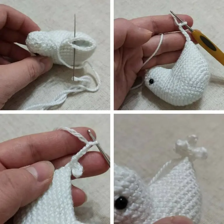 Amigurumi chicken tail