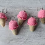 Crochet ice cream keychain