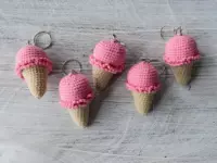 Crochet ice cream keychain