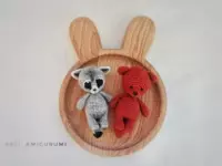 Crochet fox and raccoon amigurumi