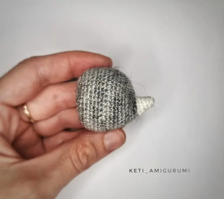 Crochet raccoon head