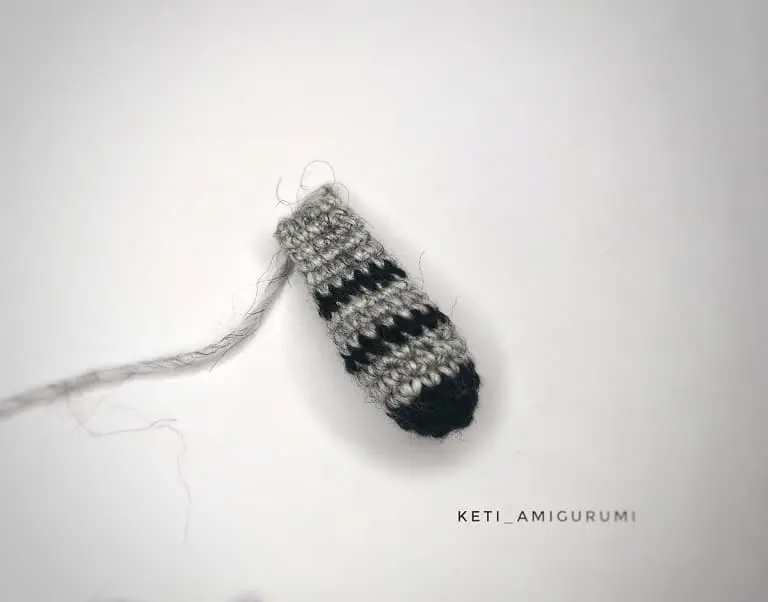 Crochet raccoon tail